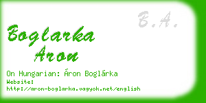 boglarka aron business card